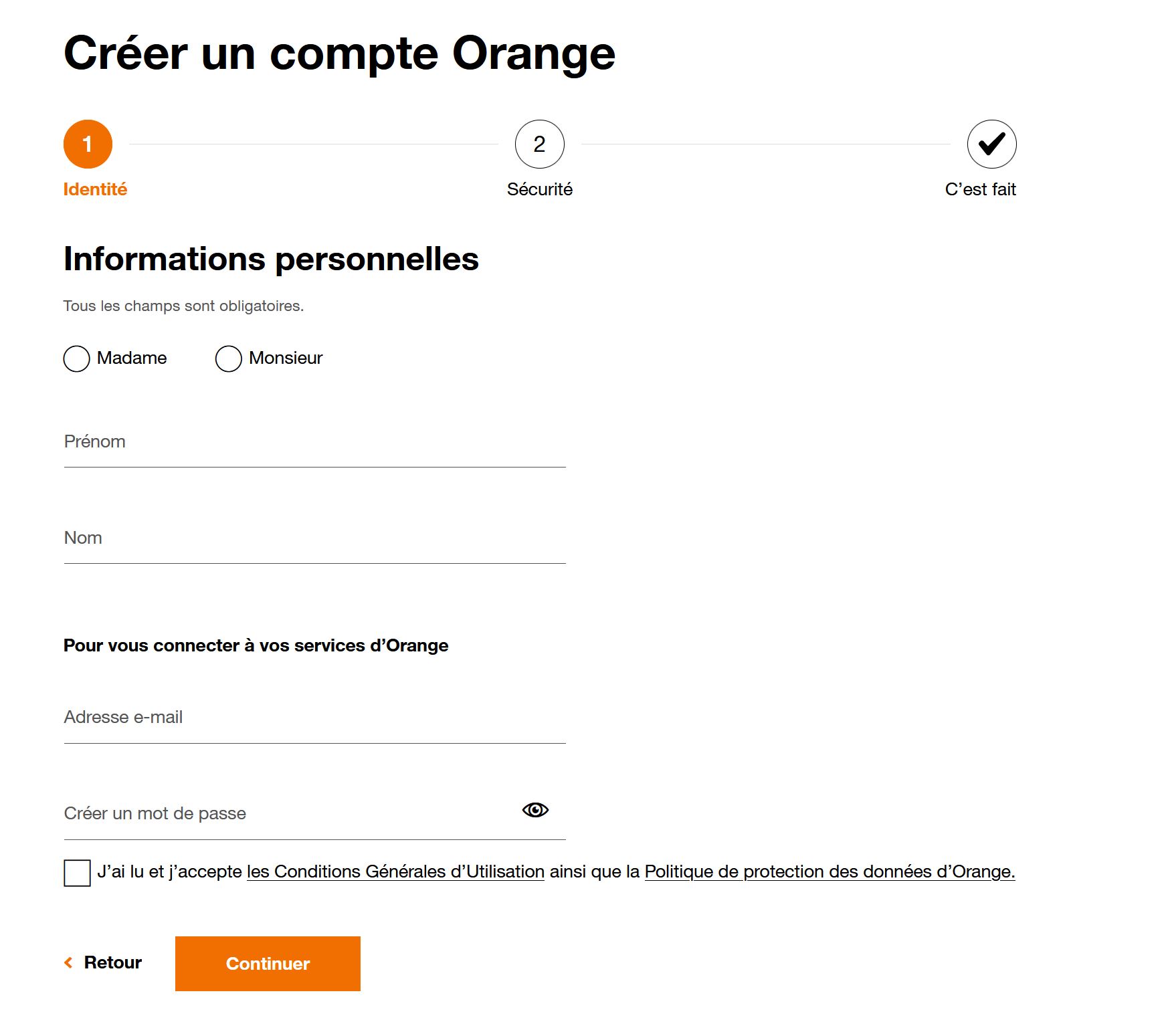 Connexion Et Creation D Un Compte En Ligne Orange Pour Mobile Internet Ligne Fixe